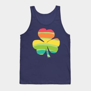 Shamrock of Rainbow Stripes for St Patricks Day Tank Top